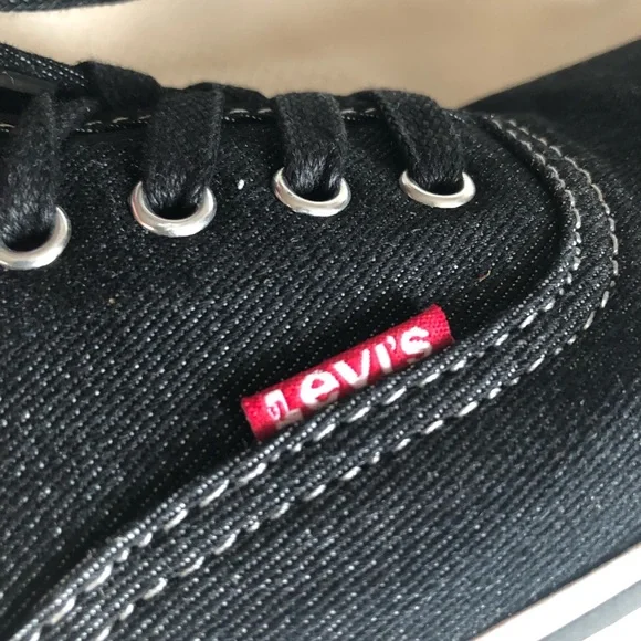 Levi's Comfort Canvas Sneakers Shoes Low Top Black Denim 51751901A Mens 9 - Picture 4 of 15